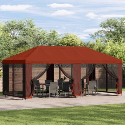 vidaXL - Tuinpaviljoen - 6 - x - 3 - m - Terracotta - Polyester - en - Staal - 190 - gsm