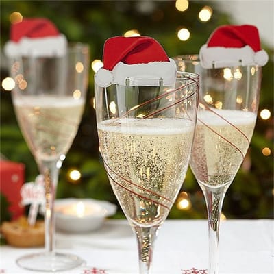 Glas decoratie - kerstmuts