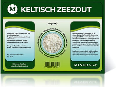 Minerala Keltisch Zeezout - 250 gram - Grijs zeezout - Grey Seasalt - Celtic sea salt - Hersluitbare verpakking