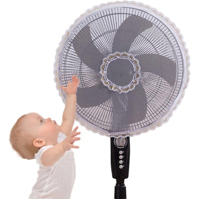 Elektrische Ventilator Gaasafdekkingen voor Baby Kinderen Vingerbeschermer Veiligheidsgaas Netten Afdekking Huis Kantoor Stof wit