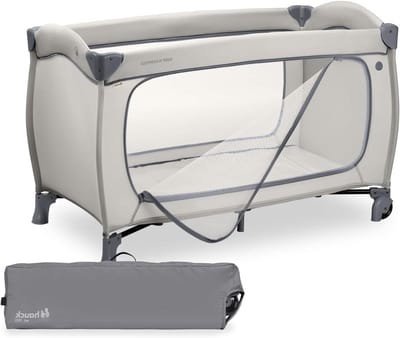 Baby Reisbed - Slaap Reismand - Veilig Slapen - Supersnel Opvouwbaar - 125 x 69 x 82 cm - Donkergrijs