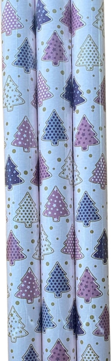 FESTIVE GIFTS Inpakpapier - Cadeaupapier - 200 x 70cm - 3 rollen - Kerst - Luxe Cadeauverpakking - (ontwerp/kleur)