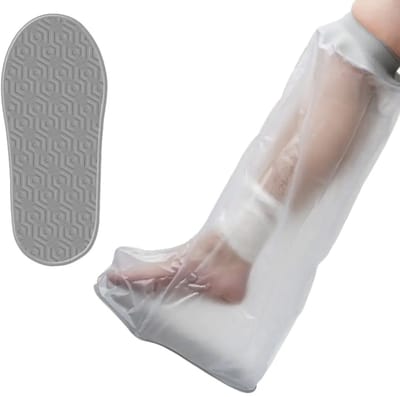 MultiMotion - Gipshoes Been Half met siliconenring en antislip voet - Herbruikbaar - Douchehoes waterdicht | Houd het gips droog | Verbandhoes