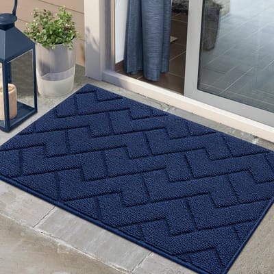 Famanu - Deurmatten Binnen Duiten Schoonloopmat Vuilschraper,Antislip, Machinewasbaar,Waterabsorberend, entree deurmat voor voordeur, gang, entree, keuken, slaapkamer (Blue, 60x90cm)