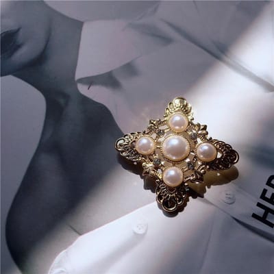 Creatieve Retro Barok Stijl Edelsteen Broche Luxe Paleis Feest Voor Vrouwen Kledingaccessoires Broches Vakantiecadeaus gray