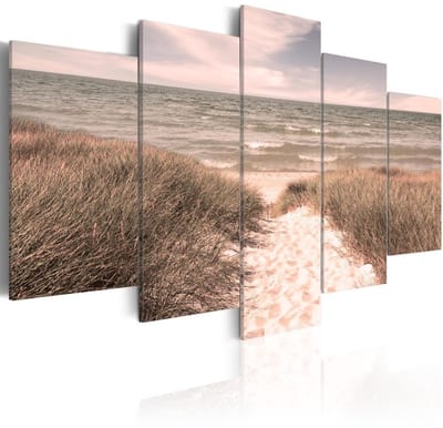 Schilderij - Zomer Symfonie, Noordzee, 5 delen