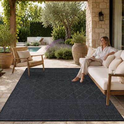 Paco Home In-& Outdoor Vloerkleed Balkon Terras Keukenvloerkleed Modern Boho Ethno Patroon 80x250 cm