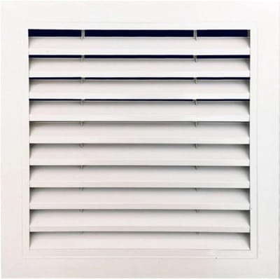 Verstelbare luchthouder - Ventilatierooster - Luchtstroom regeling - Plat vierkant ontwerp - 600 x 200 mm - Mat wit