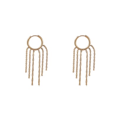Go Dutch Label Oorhangers fringe ring Goud