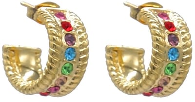 Oorbellen met Kralen - Oorringen - RVS - 1,5 cm - Goudkleurig