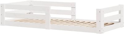 Bedframe Grenenhout - Eenpersoonsbed Omouw - Slaapkamer Meubel - Massief Hout - 80x160 cm - Wit