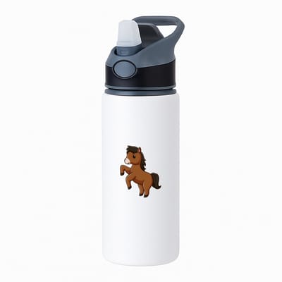 Hacebo® - Paard waterfles met rietje zwart - Paarden - Paarden liefhebbers - Hobby horse - dieren - manege - water fles - 650ML