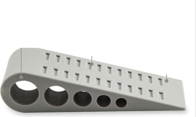 Finnacle - 4-Pack Deurstopper - Rubberen Deurvastzetter - Deurwig - Deurbuffer - Binnen en Buiten - Grijs - Stapelbaar - Met 4 Houders - Duurzame Deurklem - Zware Deurstopper 4-Pack - Door Stop Wedge - Floor
