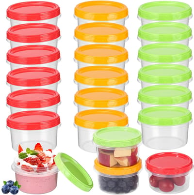Vershouddozen met deksel, 250ML/ 8oz kleine snackdoos, sauscontainer saladedressing container, herbruikbare voedselcontainers, lekvrije schroefsluiting voor yoghurt fruit