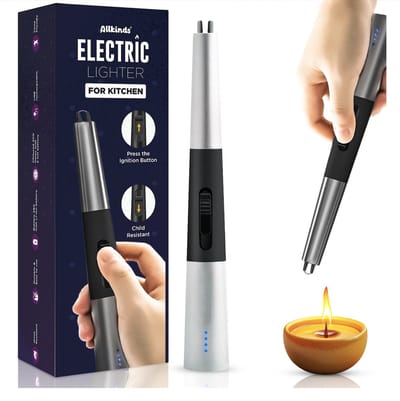 Allkinds Lange USB Plasma Aansteker – Vlamloze Elektrische Aansteker voor Kaars, BBQ & Openhaard – Oplaadbaar & Windbestendig