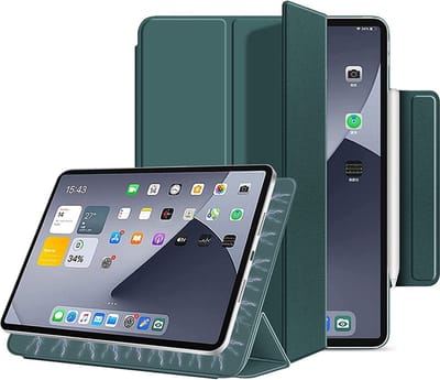geschikt voor iPad 10e Generatie Magnetic Folio Hoes | Magnetische Bevestiging | Ingebouwde Standaard | Rondom Bescherming | geschikt voor iPad 10 (2022) met 10.9 inch display | Magnetische Hoes geschikt voor iPad 10 donkergroen