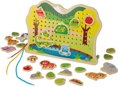 Playtive Rijgspel - 32-delig - ca. 29,5 x 21 x 1 cm