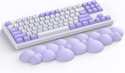 Paarse Cloud Polssteun - Antislip Ergonomisch - Toetsenbord Polssteun voor TKL/87 Toetsen/105 Toetsen Gaming Mechanisch Toetsenbord - Bureau Hand Polssteun
