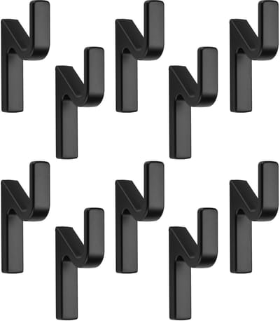 SOTECH 10 stuks Jashaken ANGOLA zwart mat 76 x 14 x 41 mm met onzichtbare bevestiging Jashaken uit de BlackLine collectie