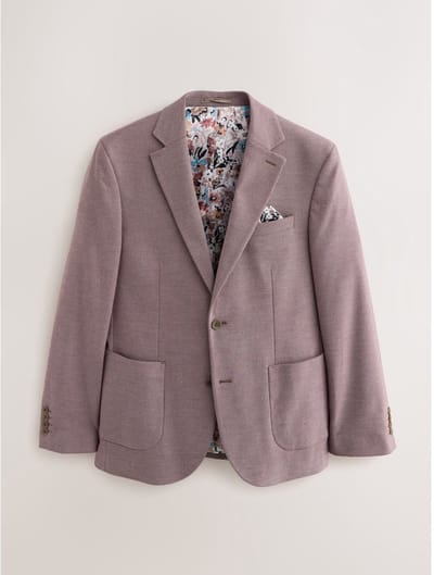 Next - Heren - Slim Fit - Modieuze blazer met textuur - Roze