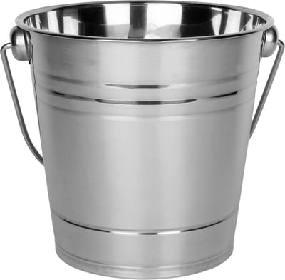 QUVIO Wijnkoeler - Ijsemmer - Champagnekoeler - Wijnfles koeler - RVS - 3 liter - Zilver - 19 x 19 x 17 cm (lxbxh)