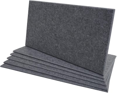 Set van 6 akoestische wandpanelen MCW-L52, wandpanelen akoestische panelen, geluidsabsorberend 1 m² oppervlak 60x30cm ~ grijs
