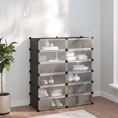 vidaXL - Schoenenrek - 94,5x36,5x106 - cm - polypropeen - zwart