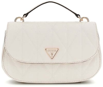 GUESS schoudertas handtas Aldina Top Handle Flap Crossbody Bag Cream White crème