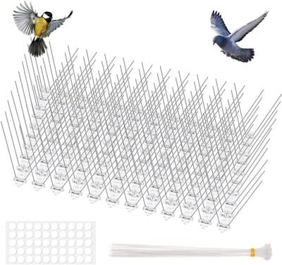 Famanu – Vogelspikes voor duiven - 12 stuks anti-vogelspikes - roestvrij staal vogelspikes duivenspikes voor daken en ramen - vogelafschrikmiddel afstotende spikes voor katten - vogelbestrijding verdediging