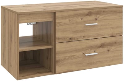 vidaXL - Badkamermeubel - Set - 2 - st - Artisanaal - eiken - Bewerkt - hout
