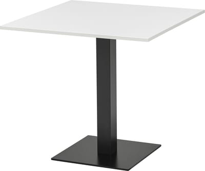 T60 - Kolomtafel Vierkant - 70x70 - 74cm hoogte - Wit - Zwart Frame (Nederlands Product - BUUR Collectie)