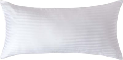 Homescapes Satijn Streep Katoen Kussensloop 40x80 cm – Wit – 100% Egyptisch Katoen – Draaddichtheid 330