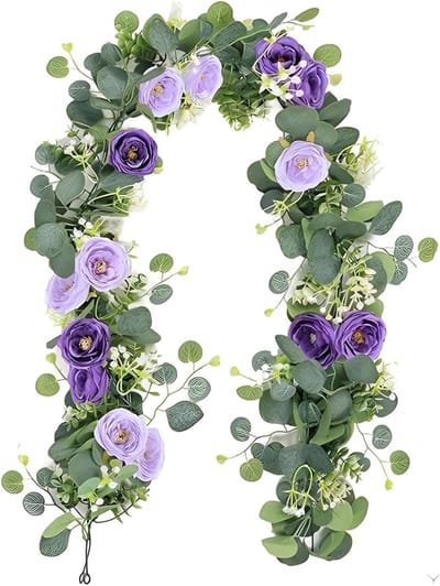 Rozen Slinger - Kunstbloem Slinger - Bruiloft Decoratie - Zijden Bloemen - 180 cm - Paars