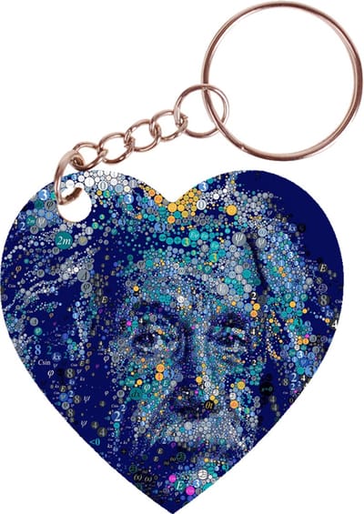 Sleutelhanger hartje 5x5cm - Einstein - Symbolen Natuurkunde