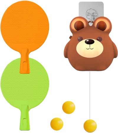 Deur Tafeltennis Trainer - Hangende Sportset - Indoor Oefening - Veelzijdige Hoogte - 18.2 x 12.6 cm - Beer