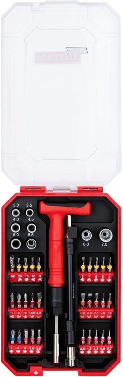 Powerfix precisiebitset met T-greep 40-delig