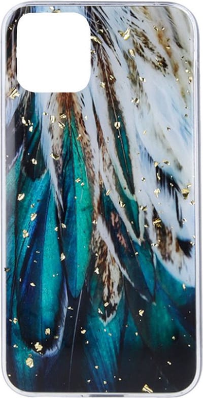 Multimedia & Accessoires Gouden Glam Veren met Glitter TPU Case Back Cover Hoesje geschikt voor Apple iPhone 14 Pro - Telefoonhoesje met Bescherming - Beschermhoes - Back & Front Backcover Hoesje - Bling Bling Design - Fashion – Transparant - Goud