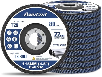 Waaierschijf 115 mm met korrelgrootte P80 - 10 Stuks voor Haakse Slijper