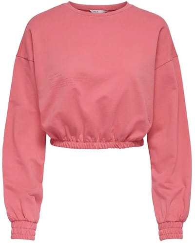 Only Zenia Unb Elastic Sweatshirt Roze L Vrouw