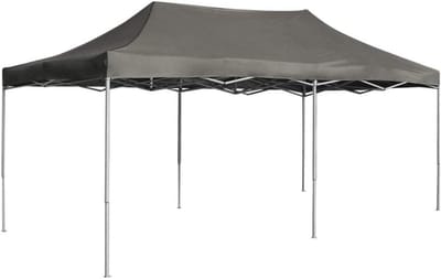 Partytent - Tuinpaviljoen Vouwbaar - Feestelijke Bijeenkomsten - UV Waterbestendig Dak - 6 x 3 Meter - Antracietgrijs