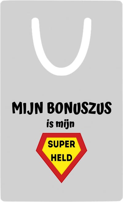 Hacebo® - mijn bonuszus is mijn superheld metalen boekenlegger - Zus - super bonuszus - verjaardag - cadeautje voor zus - zus artikelen - kado - geschenk Bladwijzer boekenleggers - 7.6 cm x 5cm