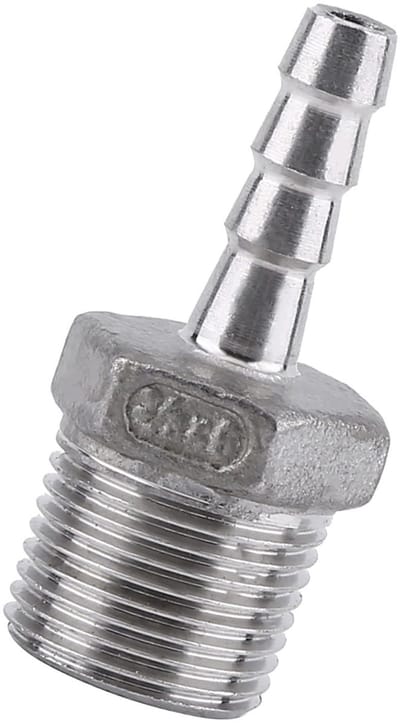 Dailygoods- Pijpfitting Weerhaak - Slangstaartconnector - 304 Roestvrij Staal - Snelkoppelingsadapter - Water/Lucht/Brandstof - Duurzaam en Roestvrij - Slangconnector