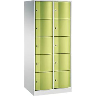C+P Resisto lockerkast, 2 vakken, 10 vakken, B 772 x D 640 x H 1950 mm, lichtgrijs