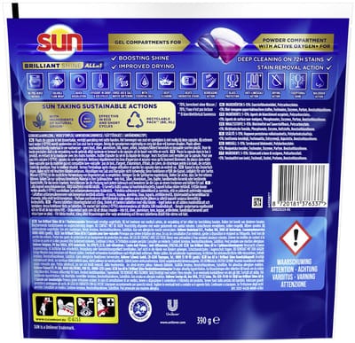 Sun Brilliant Shine All-in 1 Vaatwastabletten - 7 x 26 stuks - Voordeelverpakking