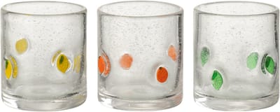 J-Line glas Citrus Fruit - glas - mix - small - 3 stuks