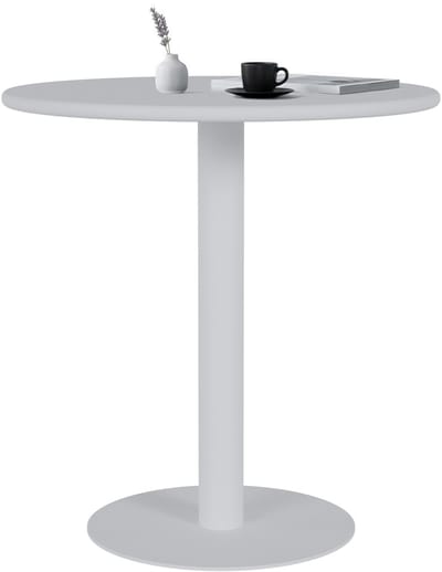 CLP Jarla Ronde Bistrotafel 70 cm - Moderne Keukentafel - MDF Tafelblad - Metalen Onderstel - Voor 2-4 Personen - wit