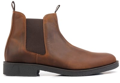 Omnio auton chelsea boots heren tan waxed nubuck leer