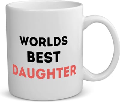 Akyol - worlds best daughter koffiemok - theemok - Dochter - de beste dochter - verjaardagscadeau - verjaardag - cadeau - cadeautje voor dochter - dochter artikelen - kado - geschenk - gift - 350 ML inhoud