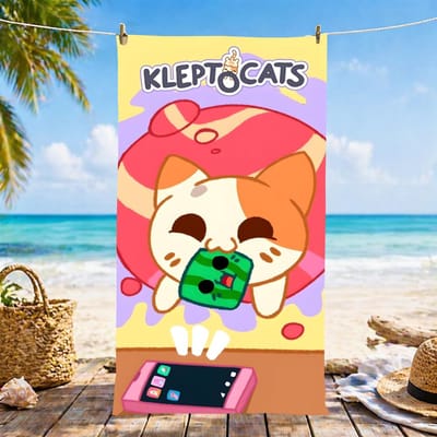 K-Kleptocats Serviette Microfibre Serviette de Plage, Séchage Rapide, Sans Sable, Fibre Ultra-Fine, Super Douce. 60x35CM