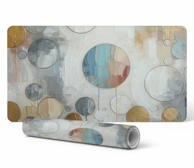 Antislip bureauonderlegger met abstract cirkelpatroon 90x45 cm